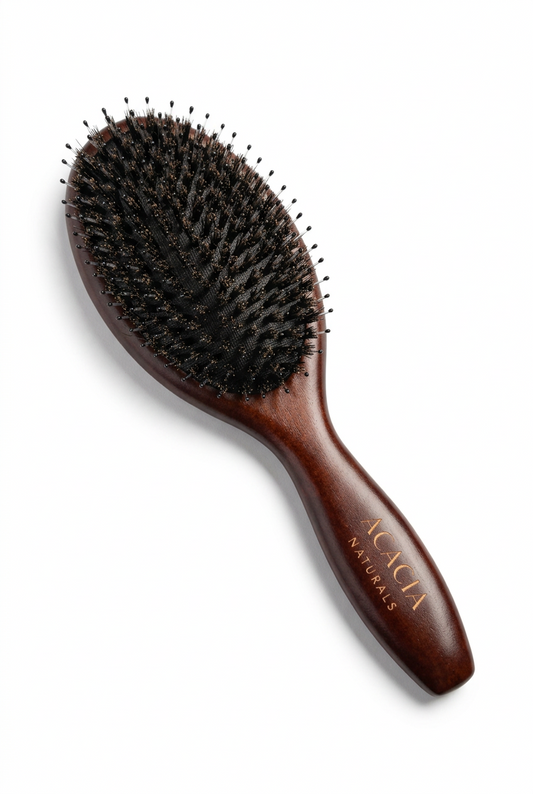 Wooden Boar Bristle Hair Brush